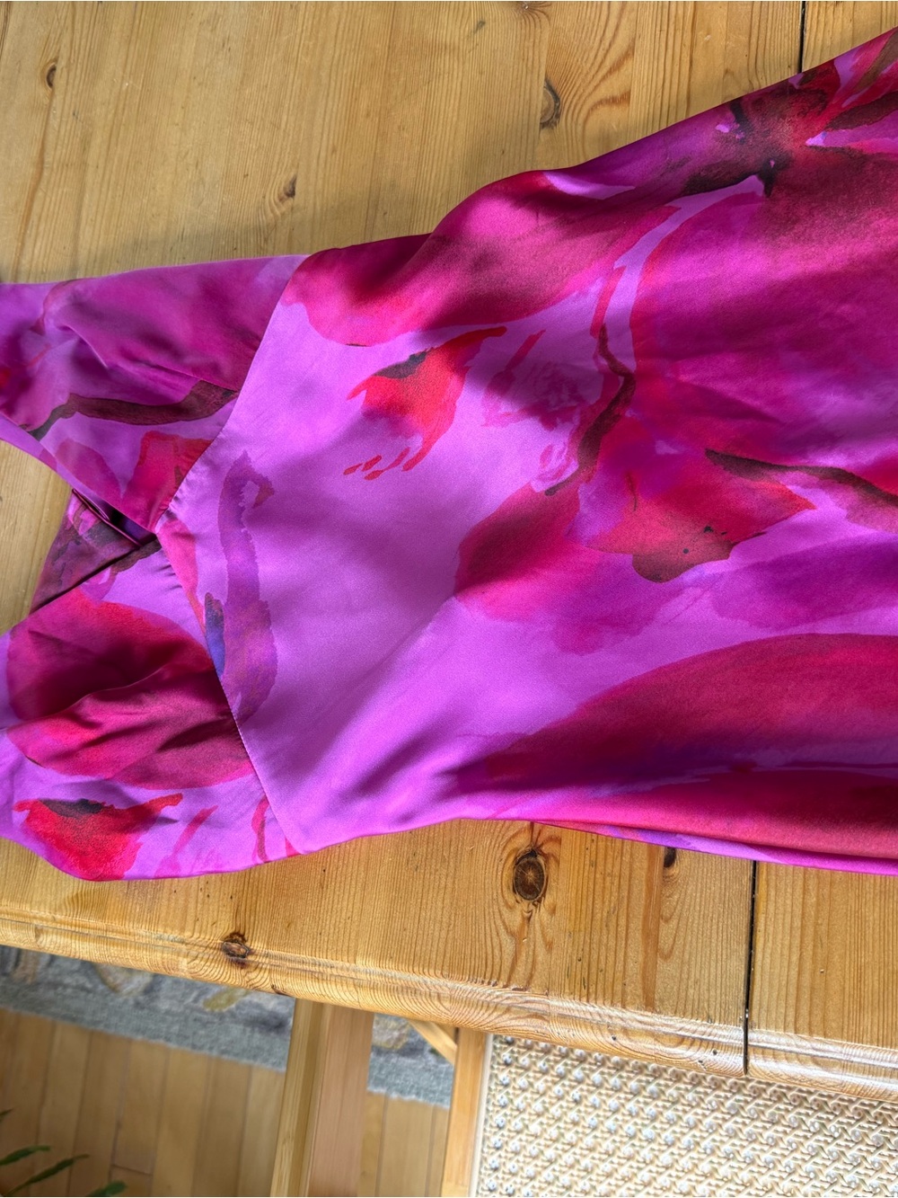 Zara Fuchsia Pink and Red Printed Midi Dress - Picture 6 of 10
